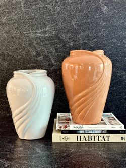 2 Vintage Art Deco Revival Vases
