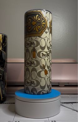 LV & Coach Print Skinny Tumbler