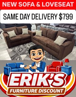 NEW BROWN SOFA AND LOVESEAT MANY COLORS AVAILABLE