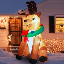 Christmas Inflatables Outdoor Decorations, 7FT Giant Reindeer Inflatable Decor