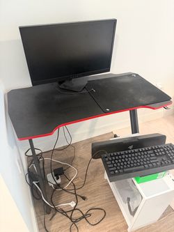 Black and Red Gaming Desk