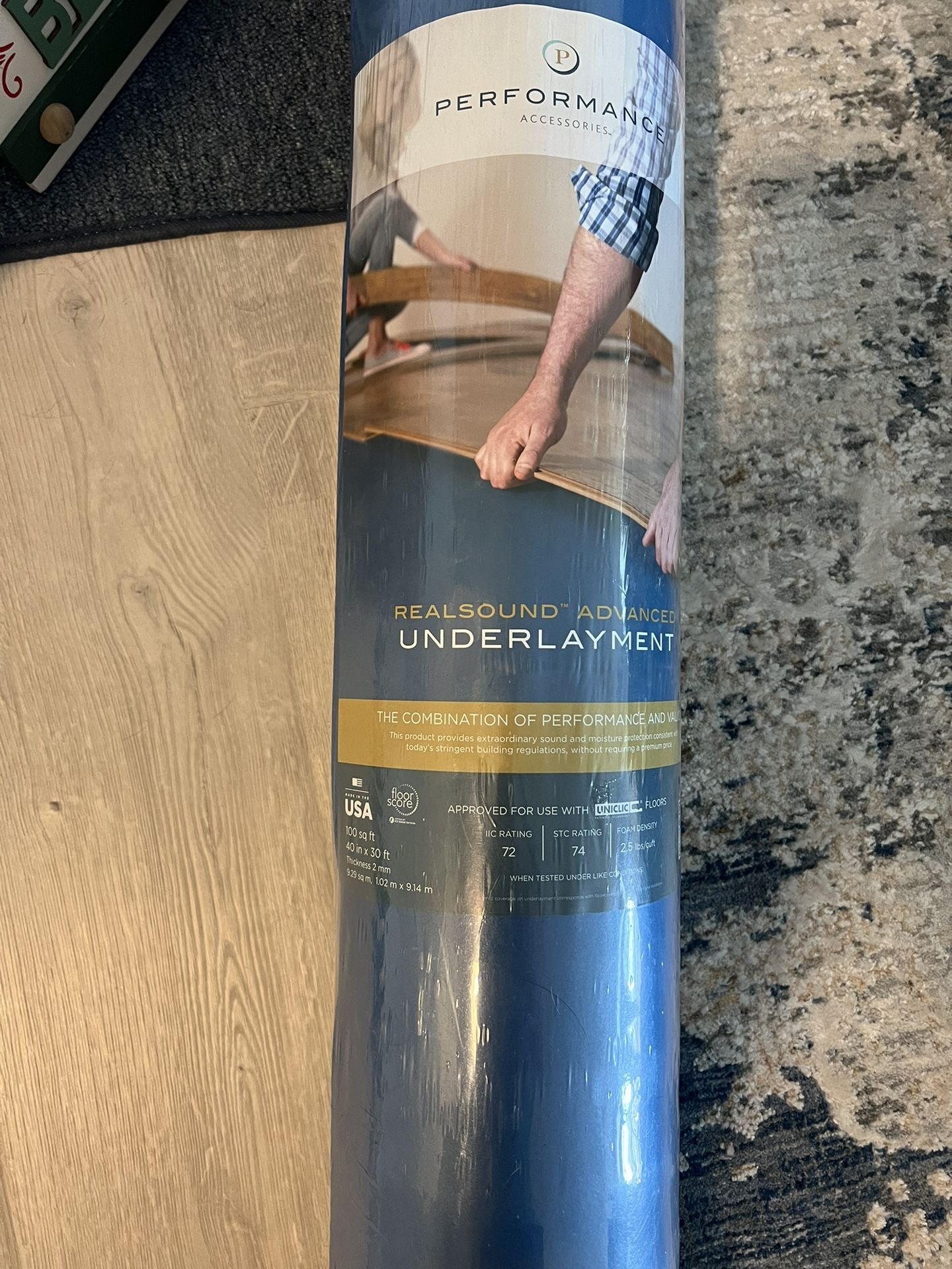 Underlayment; 4 Packages of 100 Ft Roll. 2mm Thick