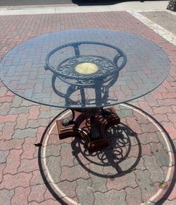 Vintage Glass Round Table