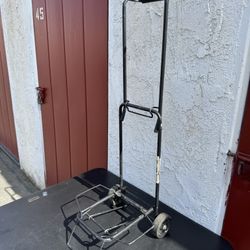 Black Metal Folding Luggage Cart