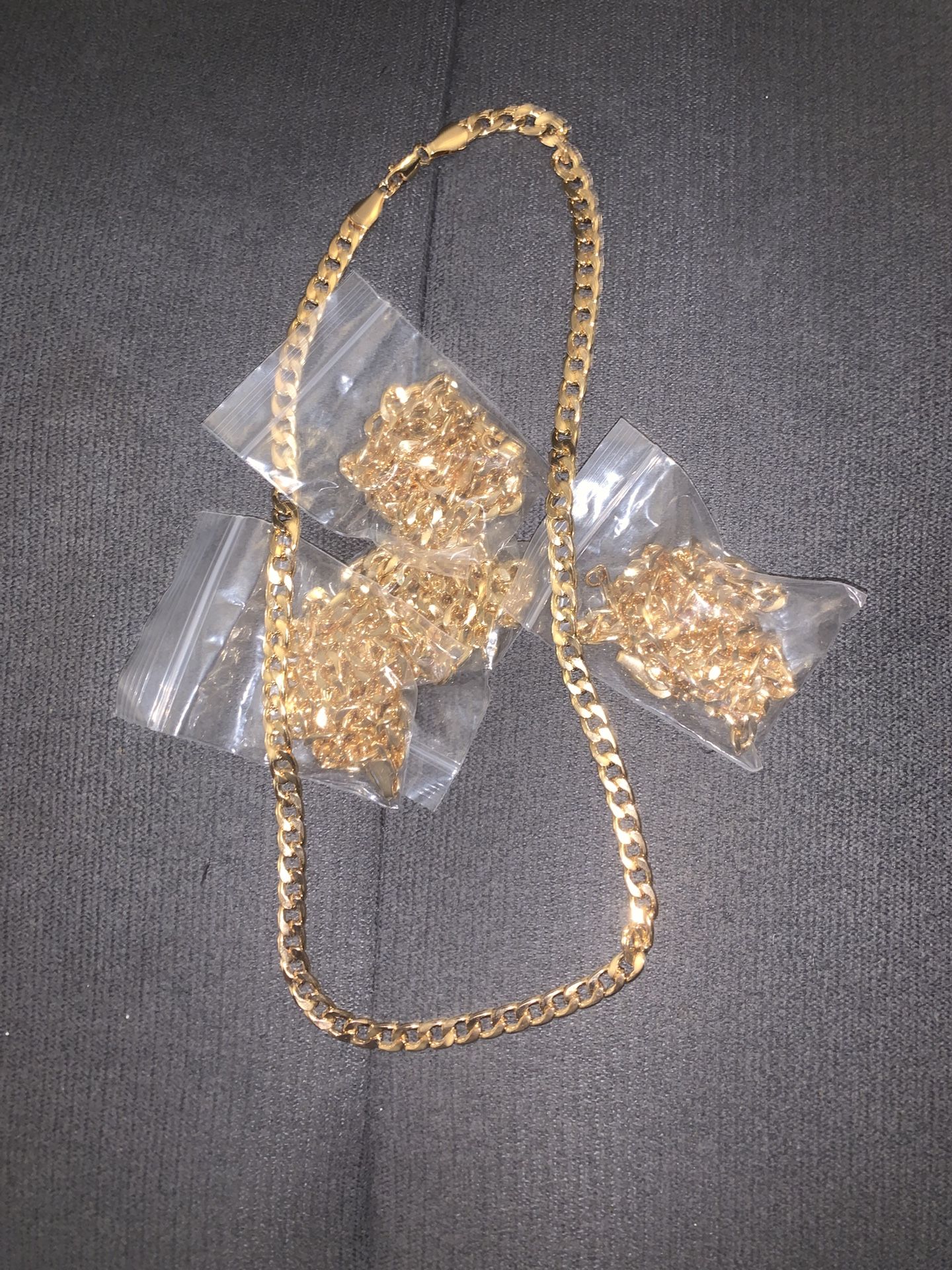 50 18k Gold ( Plated ) Chains ( Bulk Lot )