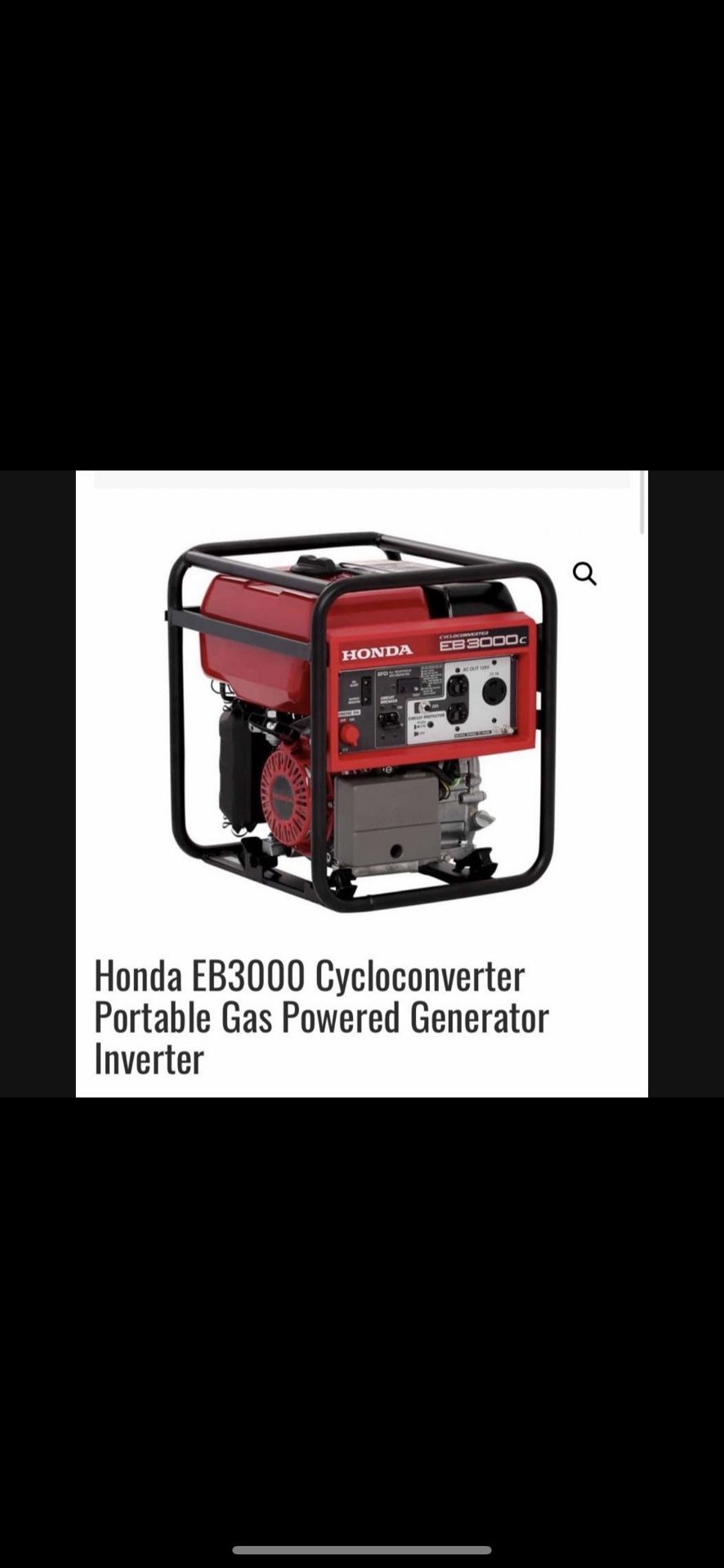 Honda EB3000 Cycloconverter Portable Gas Powered Generator Inverter for