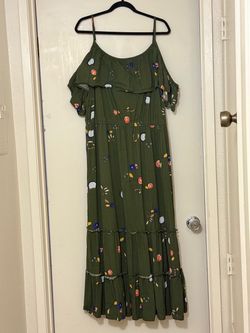 A.N.A Floral Green Dress