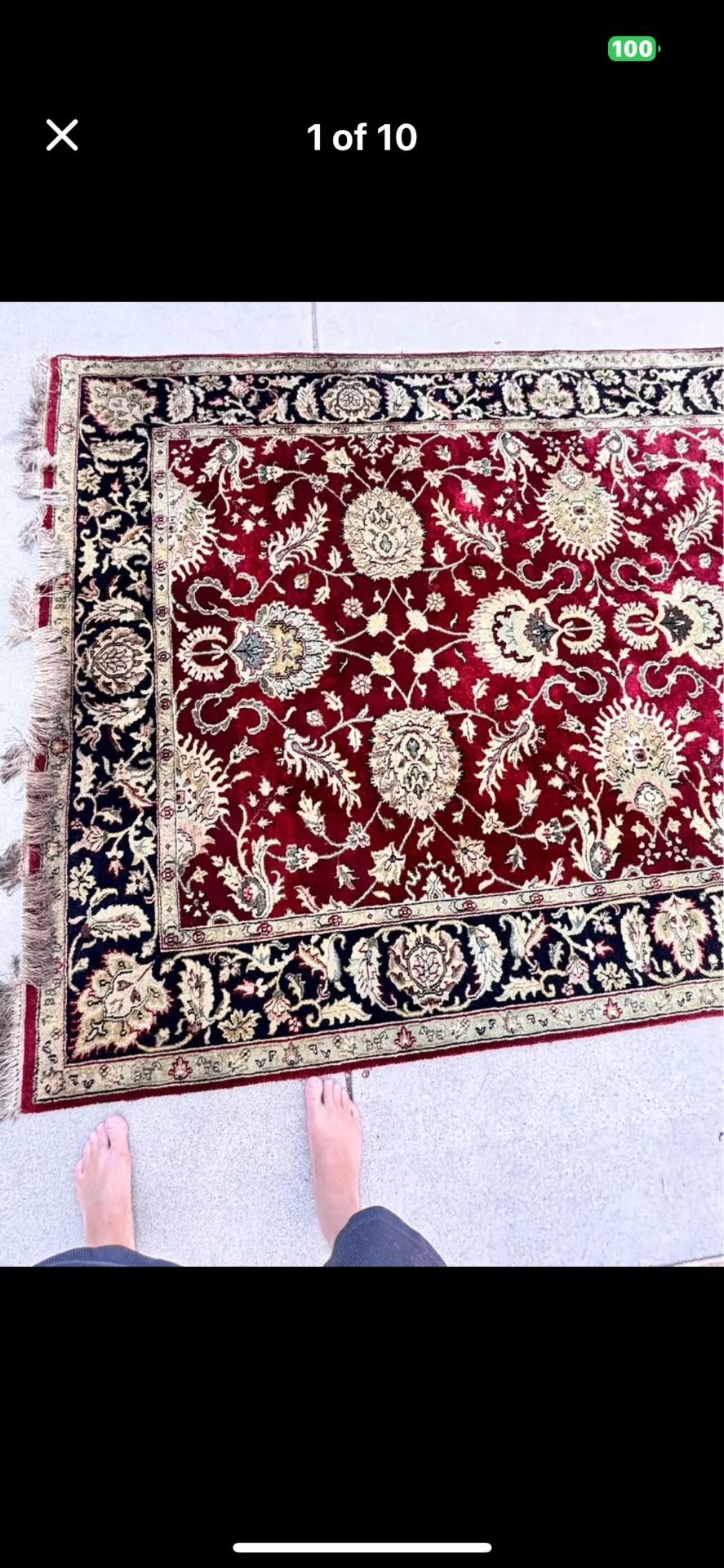 Vintage Handmade Wool Rug In Good Condition