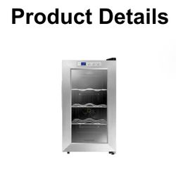 Insignia™ - 8-Bottle Wine Cooler - Stainless Steel Fridge 