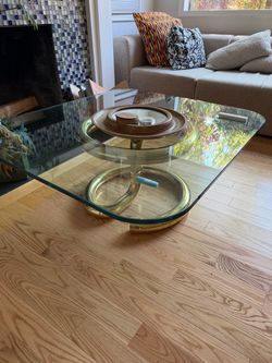 Post-modern glass top coffee table