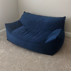 Sadlier Velvet Bean Bag Sofa (Navy Blue) – Wayfair