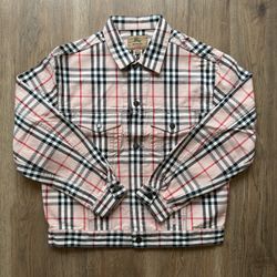Supreme x Burberry Colab Pink Denim Trucker Jacket 100% Authentic