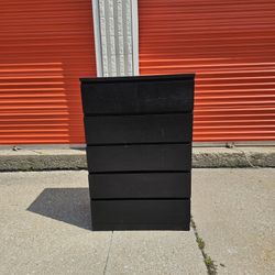 Black 6 Drawer Dresser Chest 