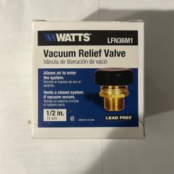 Watts Vacuum Relief Valve 1/2” LFN36M1 New