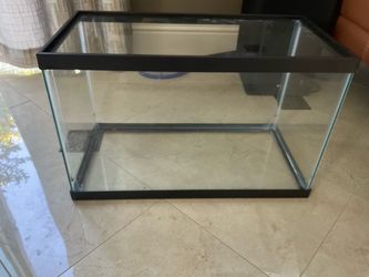 Clear glass aquarium tank