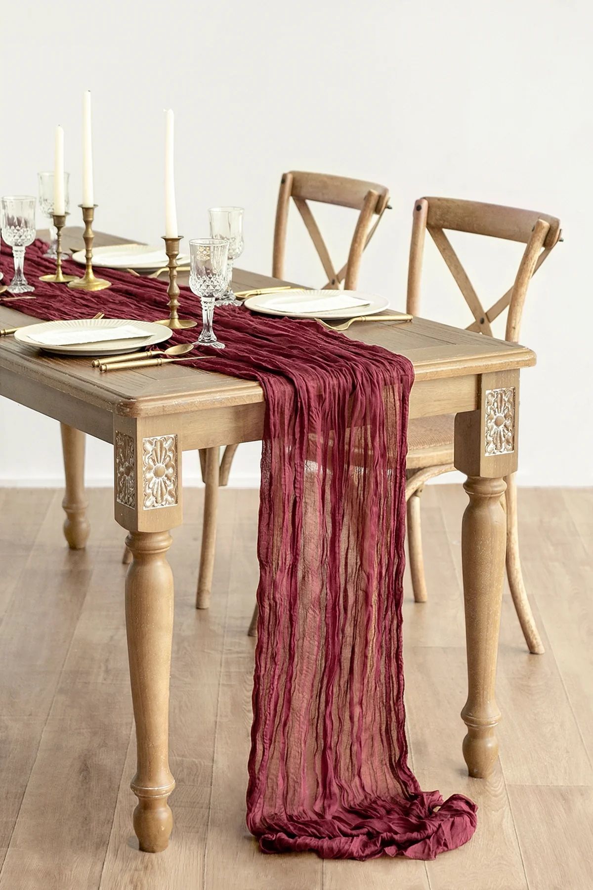 Brand New Burgundy Cheesecloth Runners 10ft Long