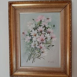 Floral oil painting by K. Gordy.