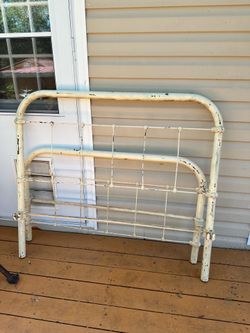 Antique Victorian cast iron bed frame