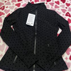 Lululemon Black Polka Dot Full Zip Jacket Size 4