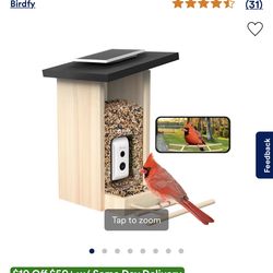 Birdfy Ebony Solar Powered Smart Bird Feeder with Camera, 2.8 Litre
