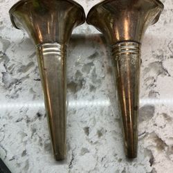Cute Silver Plate Posies Pair