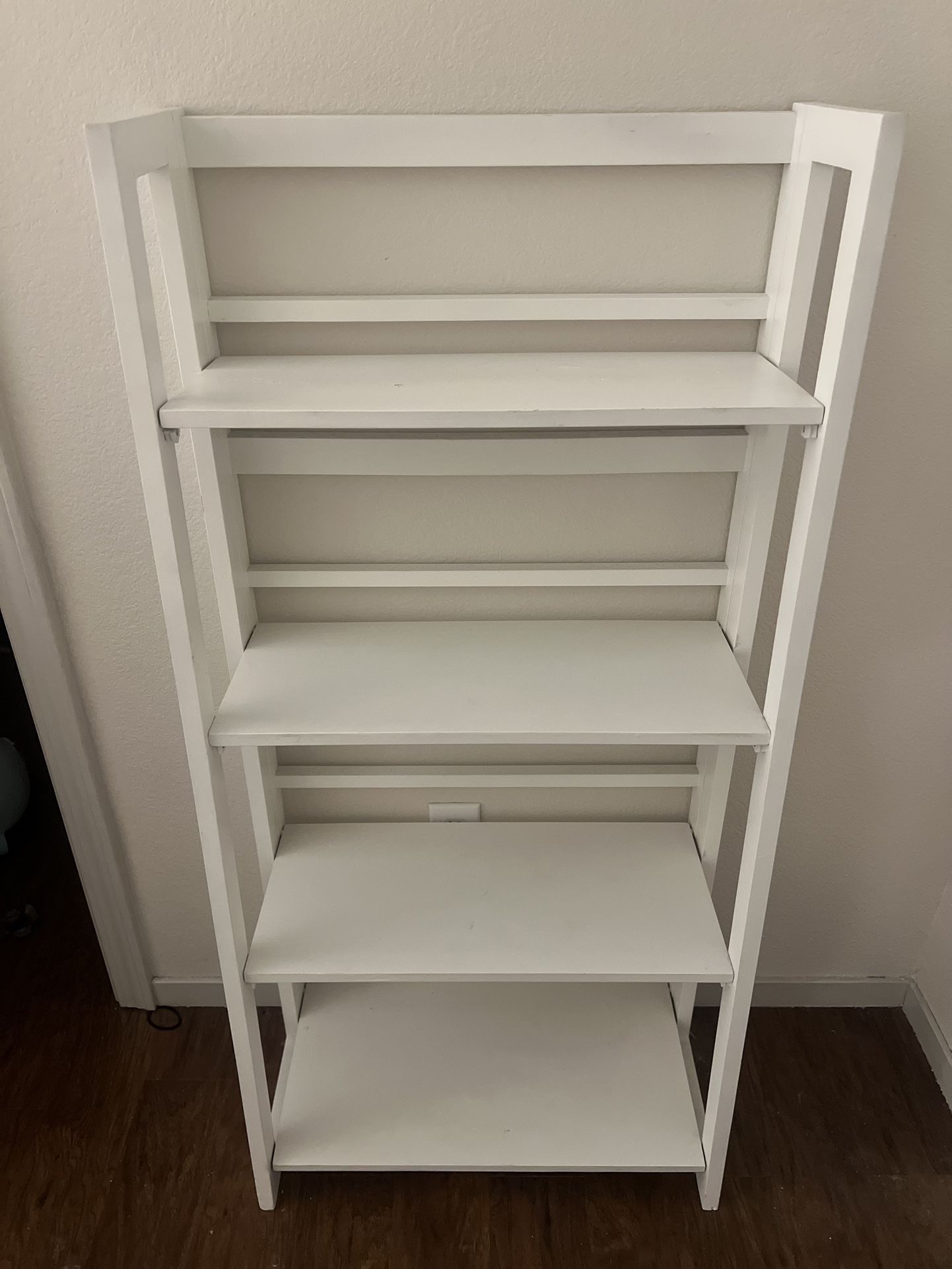 44.25" Designs2Go Trestle Bookcase White - Breighton Home: 4-Tier, Melamine Surface, Particle Board Frame