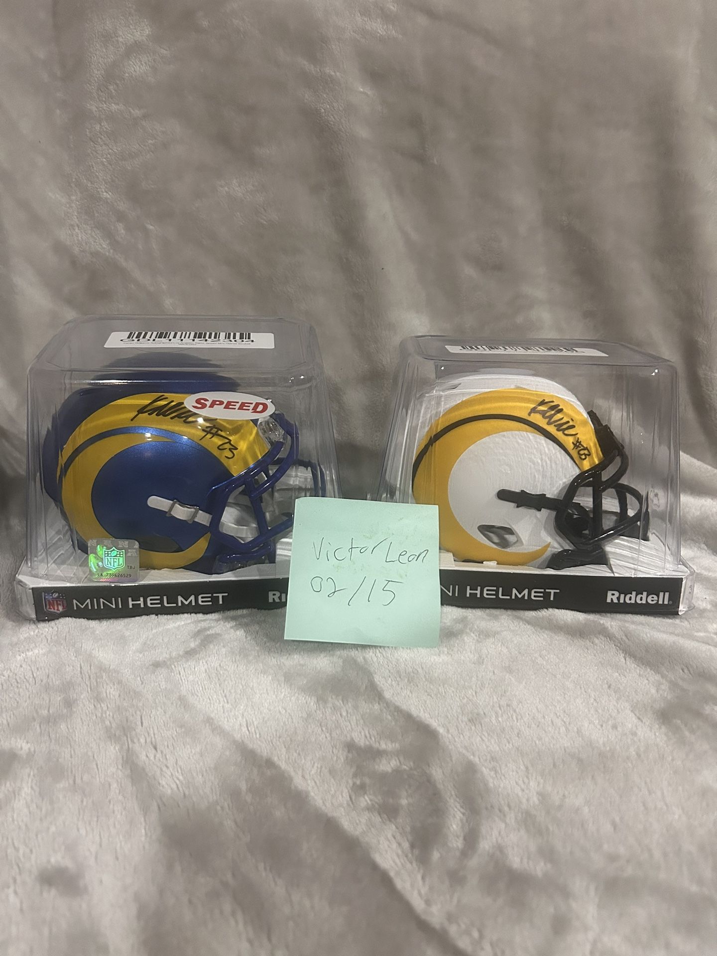 Kyren Williams Signed LA Rams mini helmets