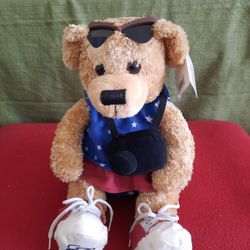 Estee Lauder Plush Bear Patriotic Tourist Teddy Stuffed Animal Robinson May 14”