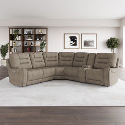 Barcalounger Carmelo Fabric Power Reclining Sectional with Power Headrests $1799.99