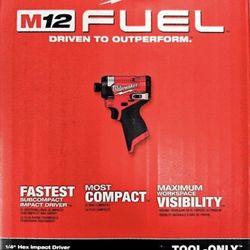 NEW! Milwaukee 3453-20 M12 FUEL 1/4 Hex Impact Driver