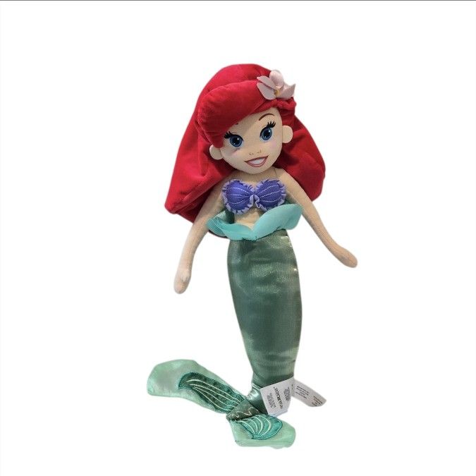 Disney Store Princess Ariel The Little Mermaid Doll Plush 20" Stuffed Animal GUC