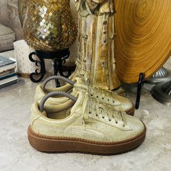 Puma Shine Wns Glitter Gold Sneakers Women's Size 6