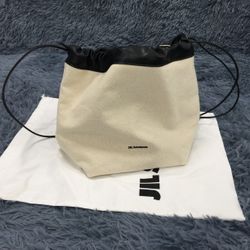 Jil Sander NWT Small Canvas Drawstring Crossbody Bag