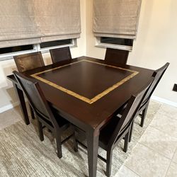Square 60 by 60 dining table set With 6 Chairs 