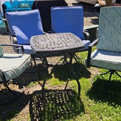 Metal Swivel Chairs And Table