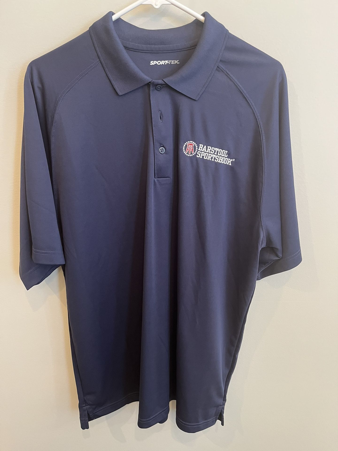 Barstool Sportsbook Men’s Size XL Embroidered Polo Shirt, Navy, NEW