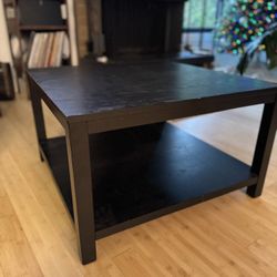 Modern Black REAL WOOD Coffee Table – $40 (Carmichael) 