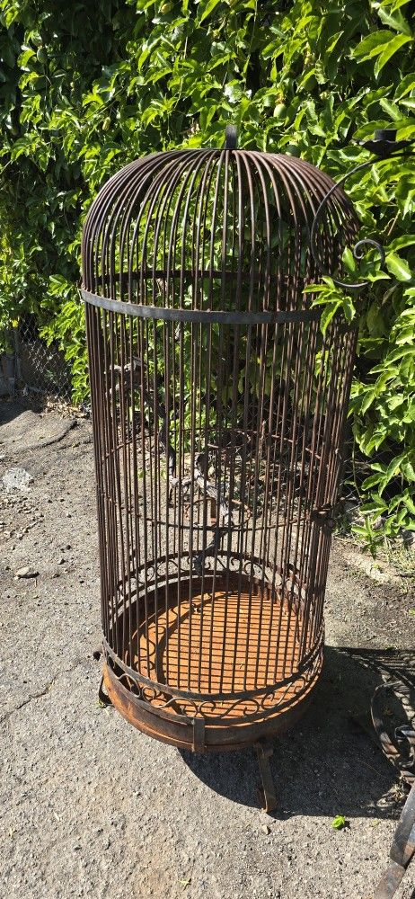 Antique Bird Cage And Antique Candle Operas