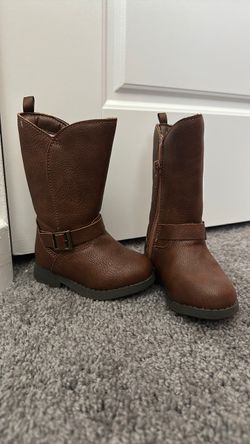 Toddler Brown Faux Leather Boots
