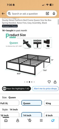 Queen size bed frame