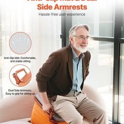 Electric Seat Assist Lifting Cushion, 200lb Capacity, up to 34° Chair Lift Assist Device, with One-Button Control - Orange, New 