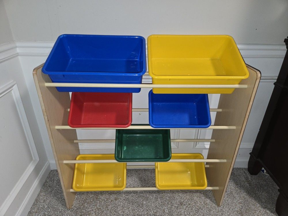 Toy Storage With Bins