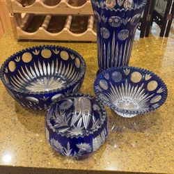 Antique Four Piece Glass Display