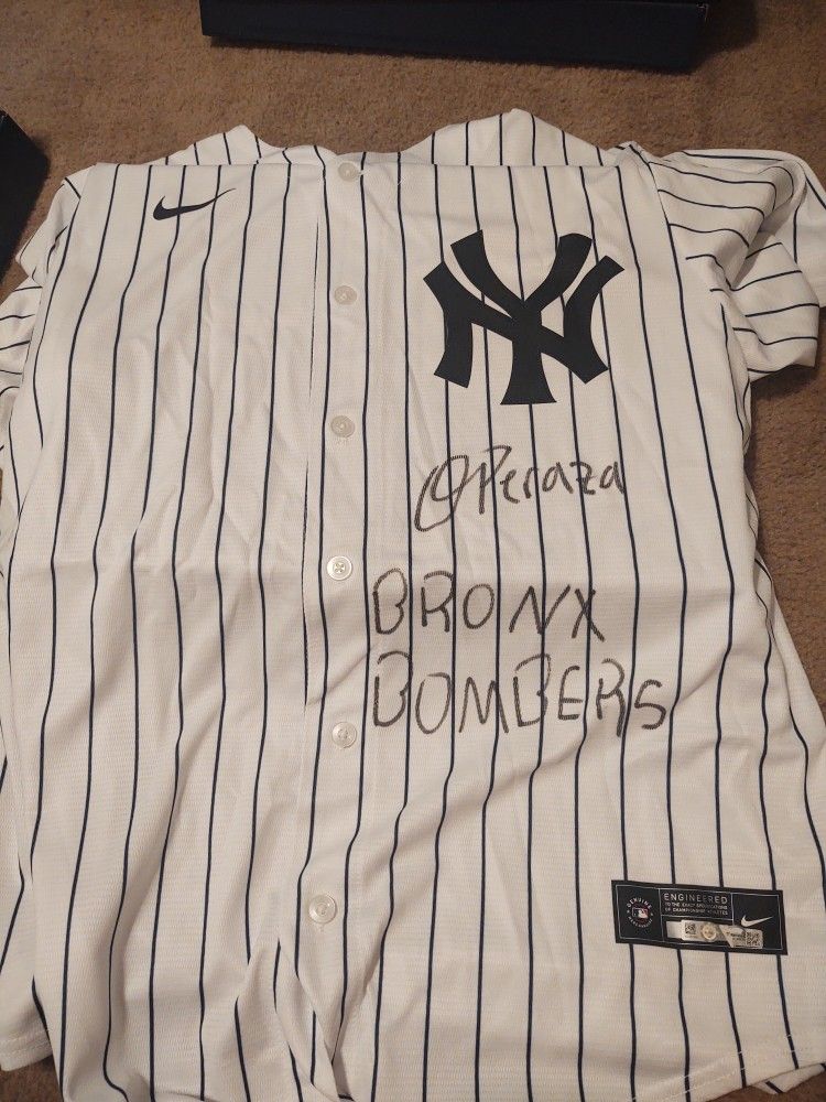 Oswald Peraza Signed Yankees Jersey