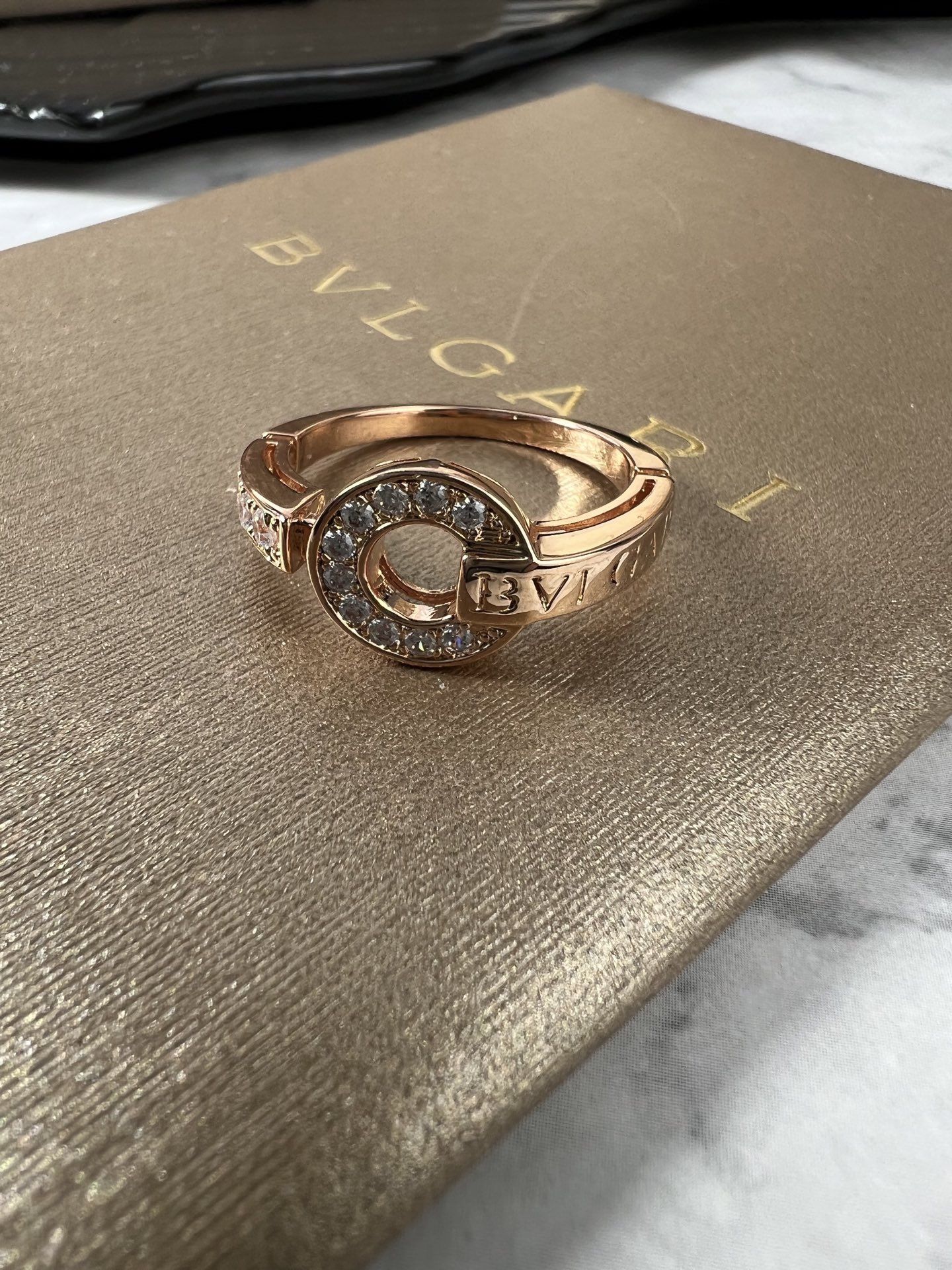 Bulgari Rose Gold Diamond Ring