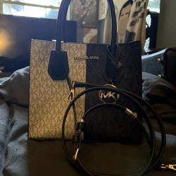 Sheila Small Two-Tone Metallic Signature Logo Satchel