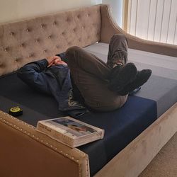 Full bed frame with twin pull out  daybed trundle