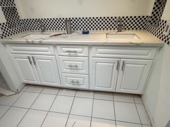 Double sink bathroom vanity 80”