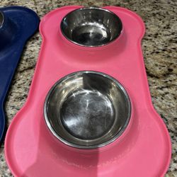 Puppy Dog Kitty Cat Food And Water Bowls