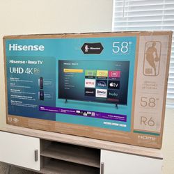 New with box Hisense Roku Smart Tv 4k UHD 58”